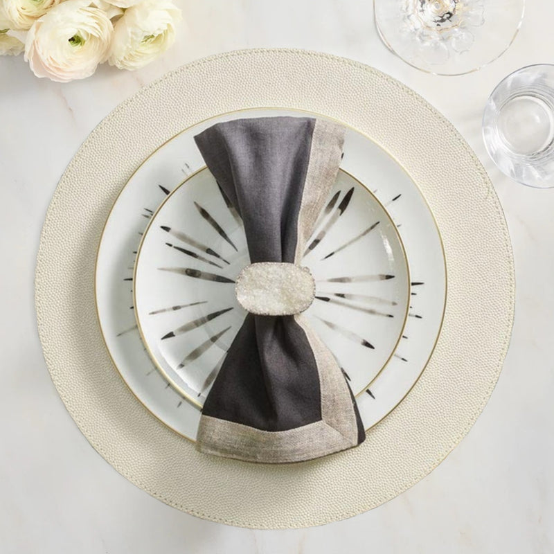 Faux Shagreen Placemat in Pearl by Kim Seybert | Set of 4