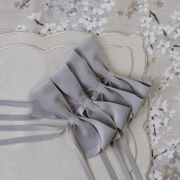 'Gray Bows Velvet' Bows by Roseberry Home- set of 6