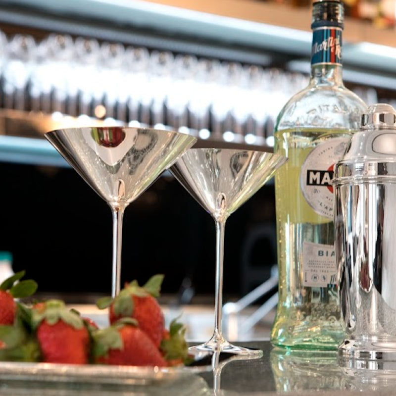 'Manhattan' Martini Glass Silver Plated By Greggio