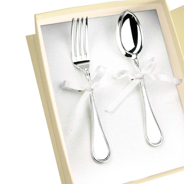 Silver Plated Baby Fork and Spoon Set by Greggio