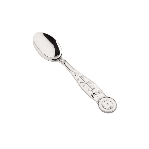 Silver Plated Baby Glass and Baby Spoon Set With Bear Details by Greggio
