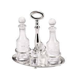 Silver Plated English Oval Cruet Set Large by Greggio