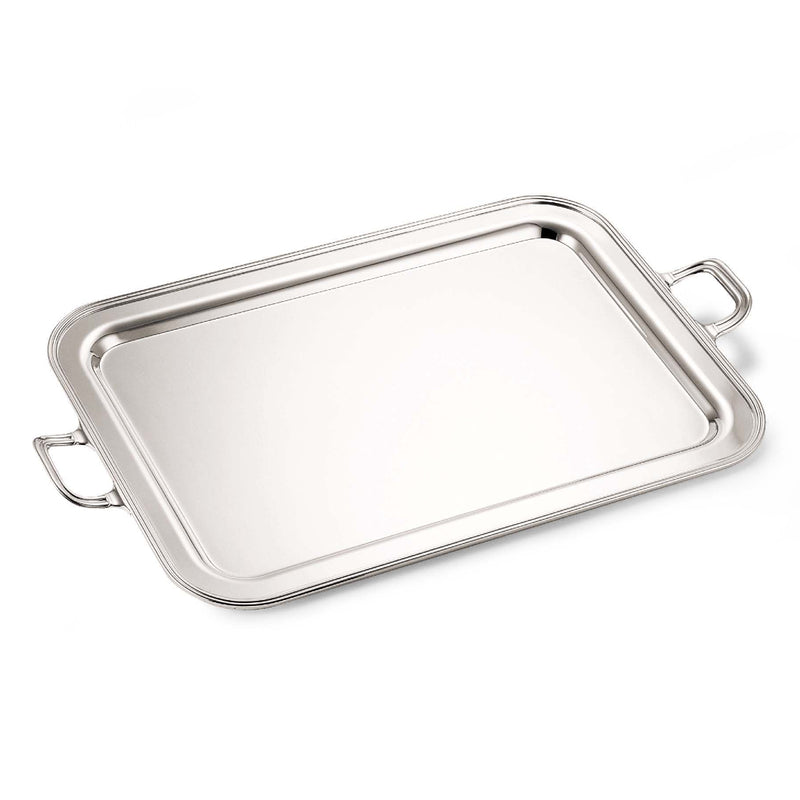 Silver Plated English Rectangular Tray With Handles by Greggio
