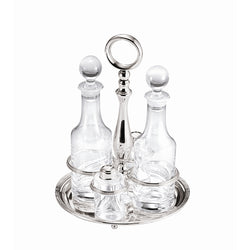 Silver Plated English Round Cruet Set by Greggio