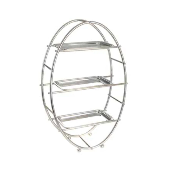 Silver Plated Oval Pastry Stand Three Tier by Greggio