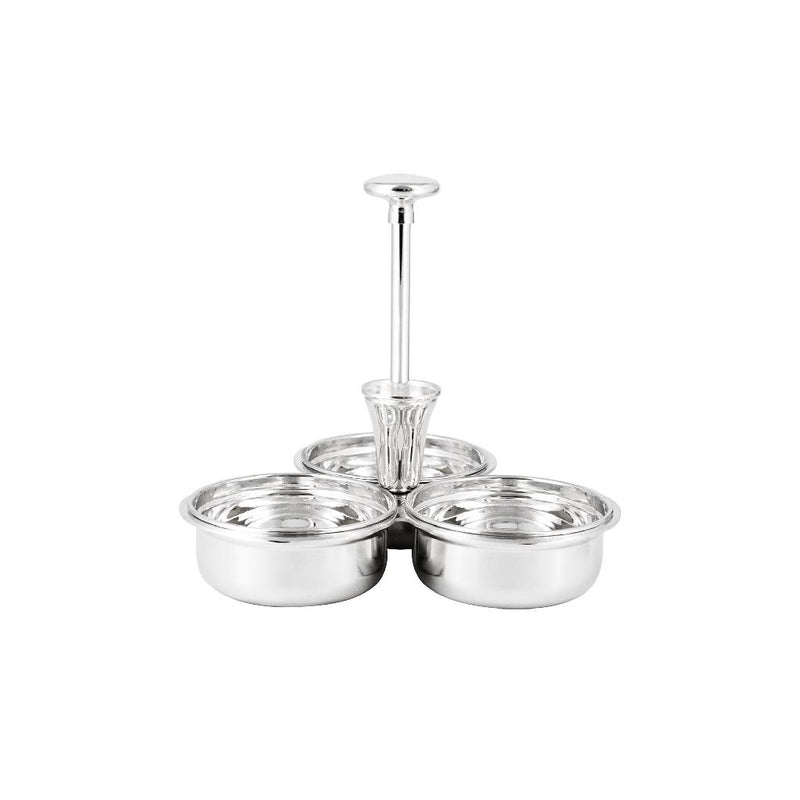 Silver Plated Snacks Bowl with Toothpicks Holder by Greggio
