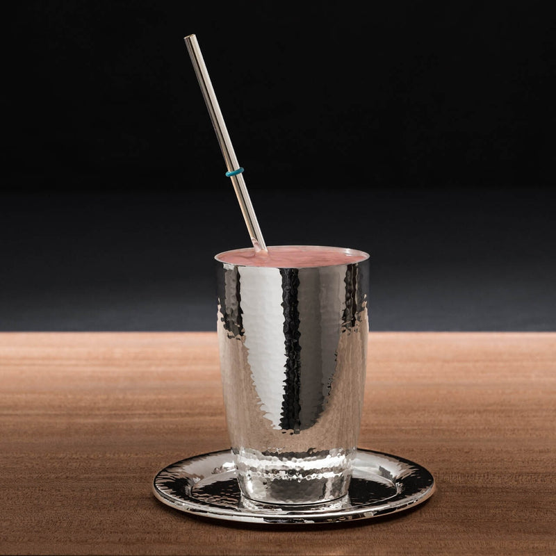 Silver Plated Straw With Cleaning Brush by Robbe & Berking