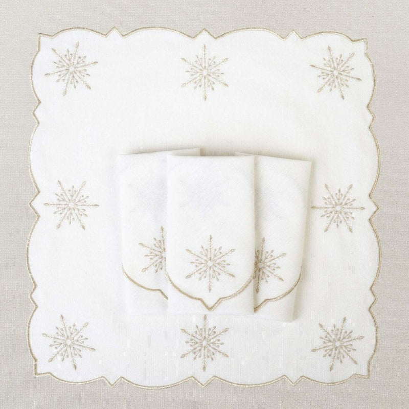 'Silver Stars' Embroidered Napkins by Roseberry Home | Set of 6