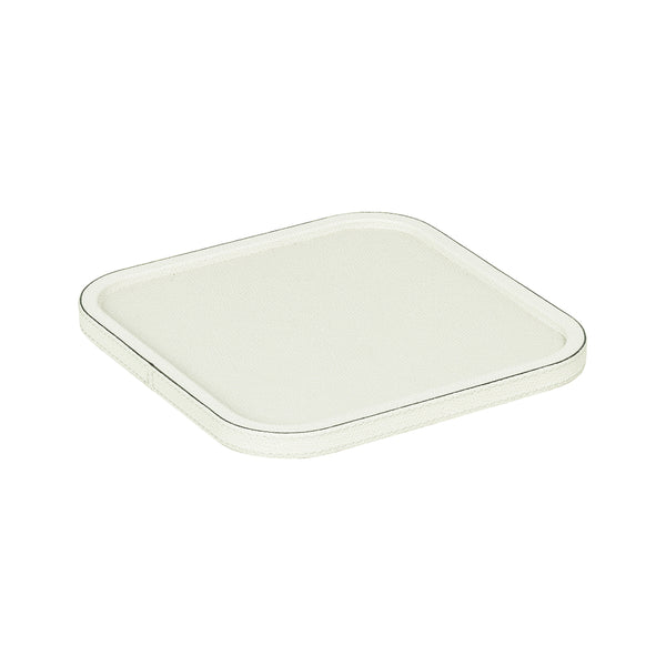 Square 'Polo' Stackable Valet Leather Tray by Giobagnara | Small