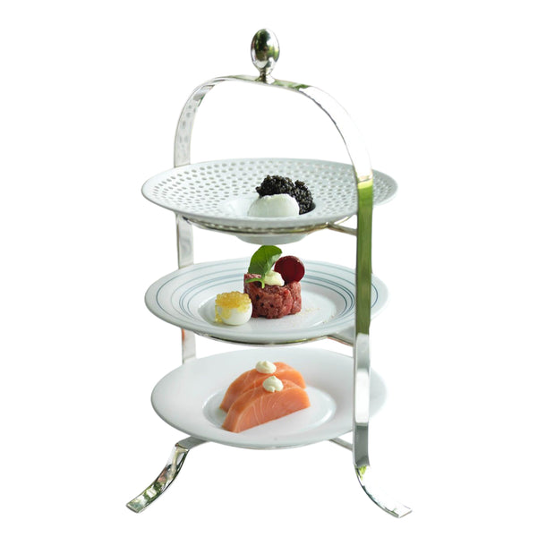 Small Three Tier Plate Stand, Silver Plated by Robbe & Berking