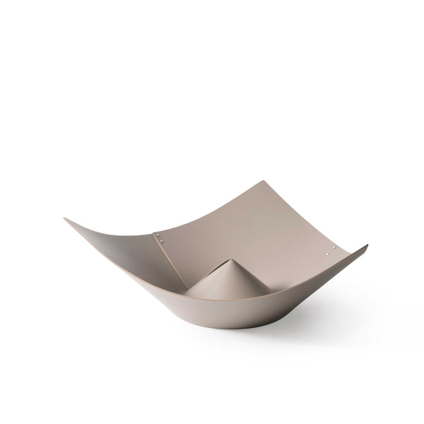 'Sombrero' Medium Storage Basket, Vegan Leather in Taupe by Pinetti