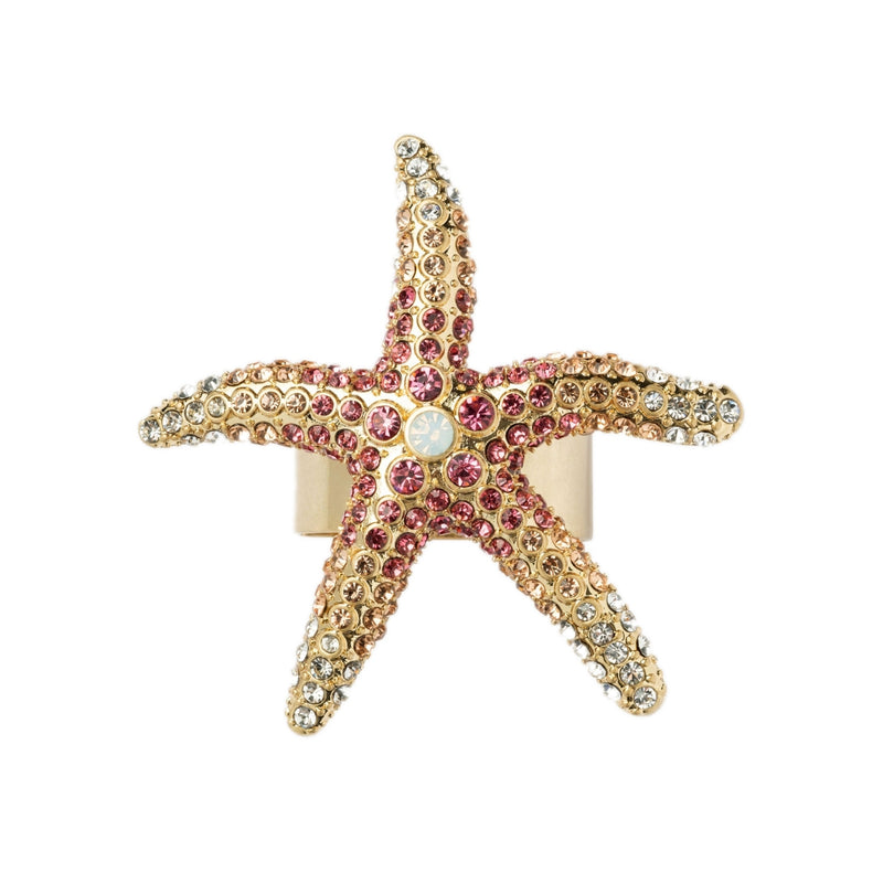 Sparkling Starfish Napkin Ring in Pink by Joanna Buchanan | Set of 4