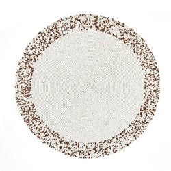 'Splatter' Hand Beaded Placemats in Bronze and White by Von Gern Home - Set of 4