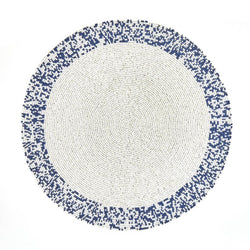 'Splatter' Hand Beaded Placemats in Navy and White by Von Gern Home - Set of 4