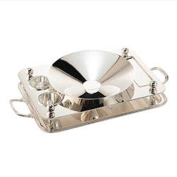 "St. Tropez" Silver Plated Oyster Set With Silver Plated Bowl (Size: Ø 23cm) and Three Compartments by Sonja Quandt