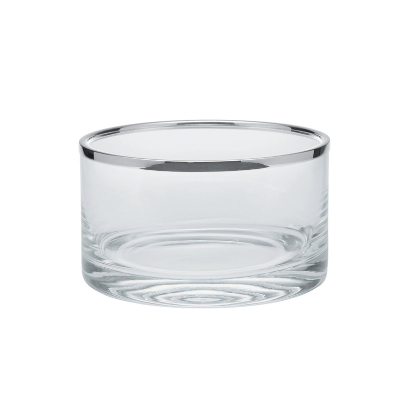 Straight Glass Bowl with Rim 'Éclat', Silver Plated by Ercuis