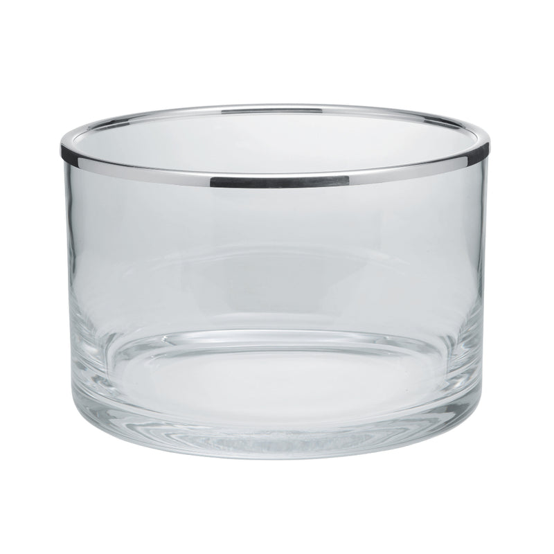 Straight Glass Bowl with Rim 'Éclat', Silver Plated by Ercuis