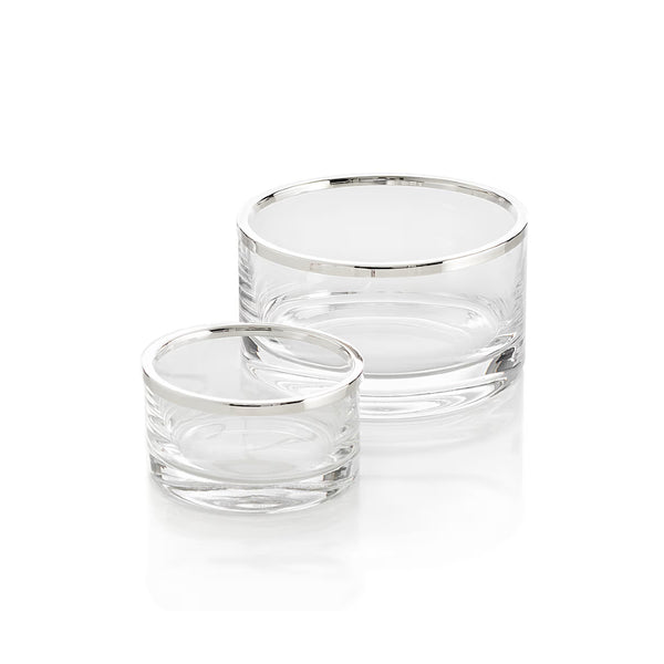 Straight Glass Bowl with Rim 'Éclat', Silver Plated by Ercuis
