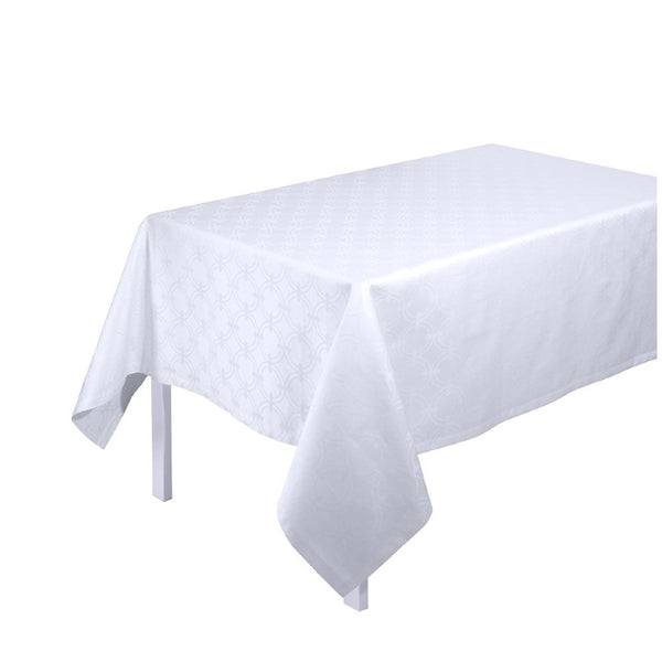 'Anneaux' Tablecloth in White Linen by Le Jacquard Français