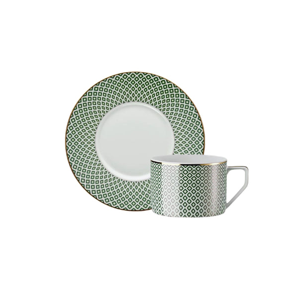 Amiramour Tea Cup with Saucer - Francis Carreau Green by Rosenthal 1