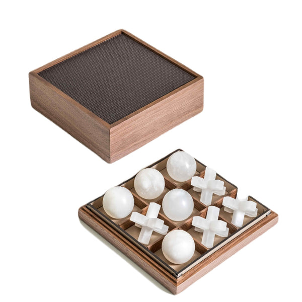 Tic Tac Toe Game Set with Volterra Alabaster Pieces by Pinetti
