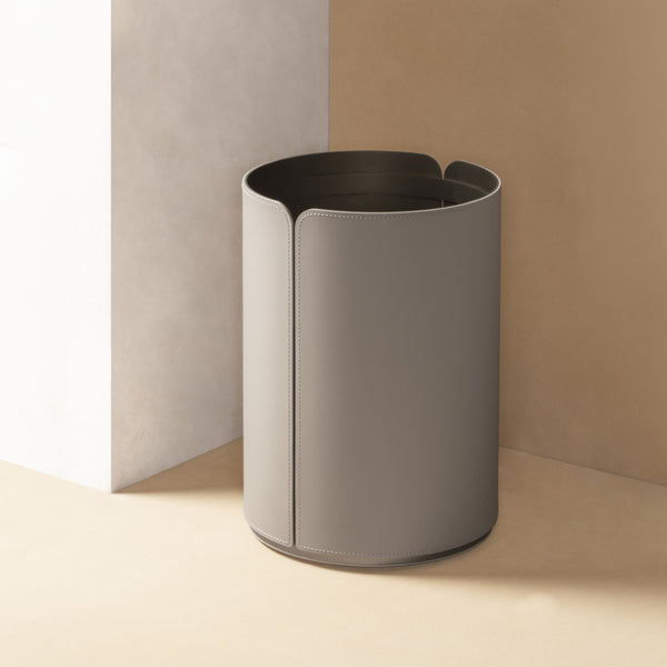 Leather Wastepaper Bin 'Tour' by Adam D. Tihany x Giobagnara