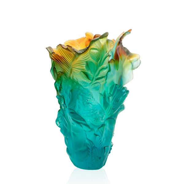 'Tropical Voyage' Crystal Vase by Daum | Large