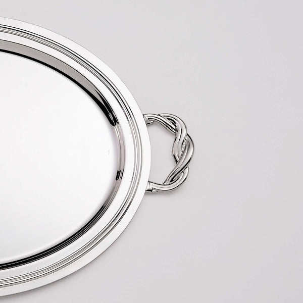 'Villa Pisani' Silver Plated Oval Tray With Handles by Greggio