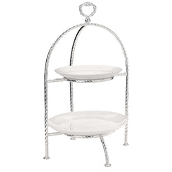 'Villa Pisani' Silver Plated Pastry Stand With Two Tier by Greggio