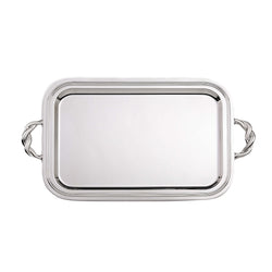 'Villa Pisani' Silver Plated Rectangular Tray With Handles by Greggio