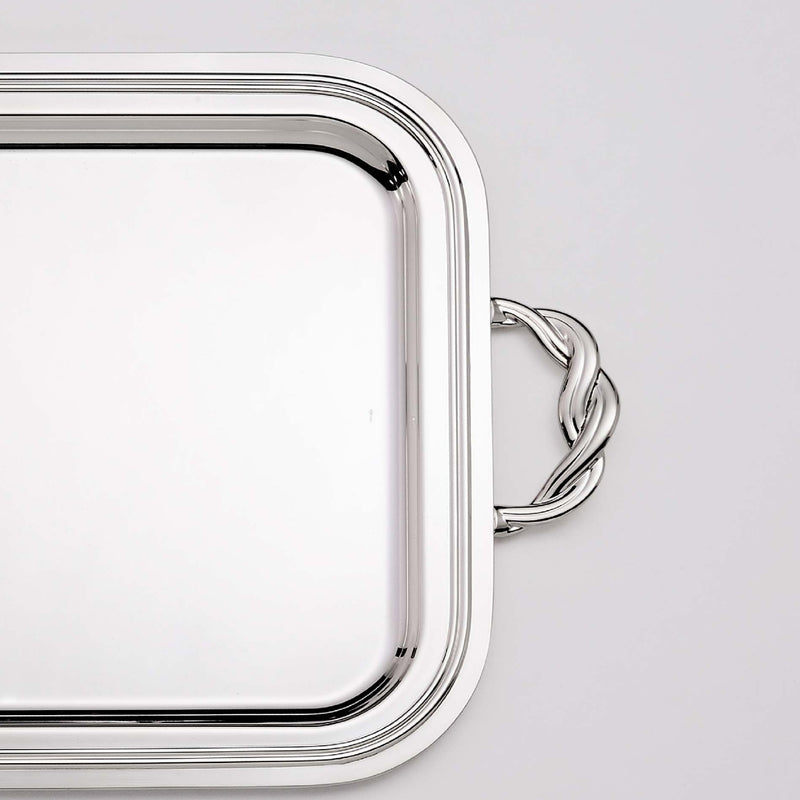 'Villa Pisani' Silver Plated Rectangular Tray With Handles by Greggio
