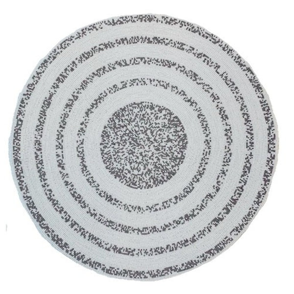 'Zen' Hand Beaded Placemats in Taupe and White by Von Gern Home - Set of 4