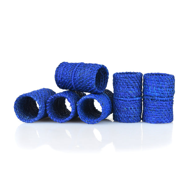 'Blue Rings' napkin rings by Roseberry Home- set of 6