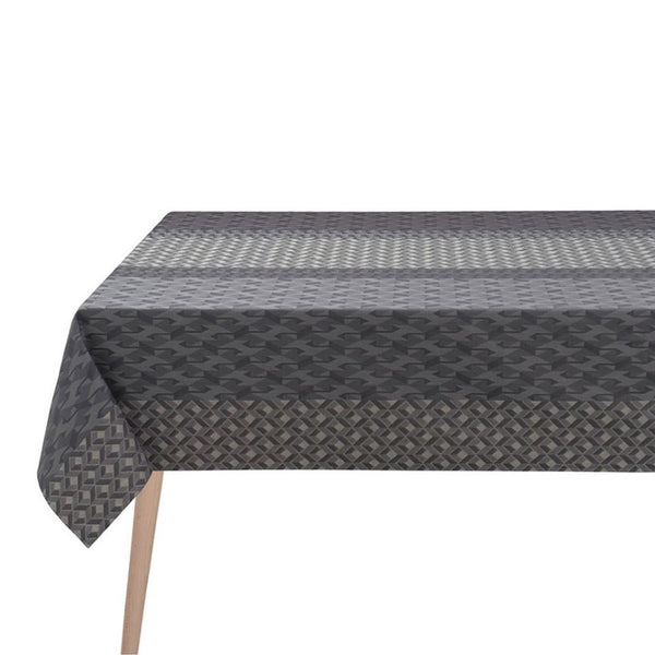 'Caractère' Coated Tablecloth in Grey by Le Jacquard Français