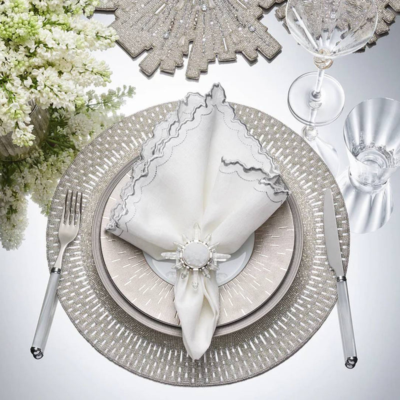 Palisade Placemat in Silver and Crystal by Kim Seybert -  Set of 4