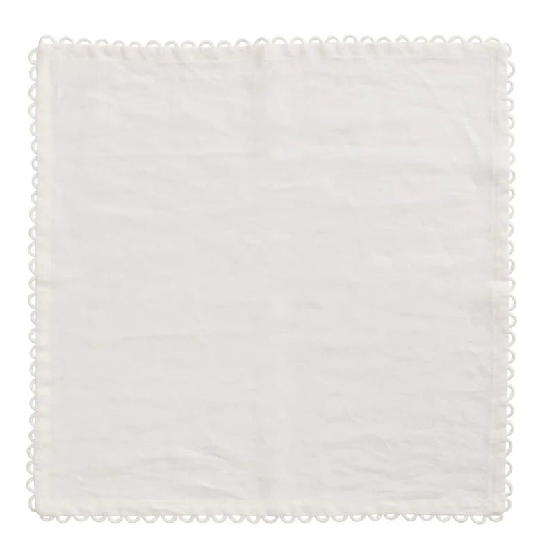 Loop Edge Napkin in White by Kim Seybert | Set of 4