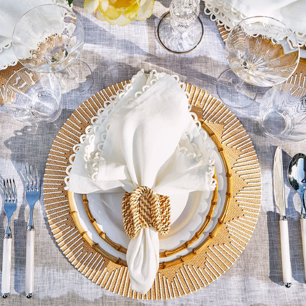 Loop Edge Napkin in White by Kim Seybert | Set of 4