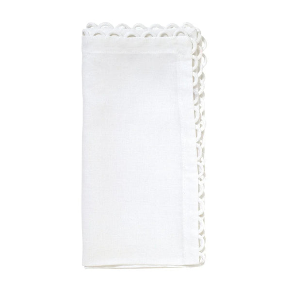 Loop Edge Napkin in White by Kim Seybert | Set of 4