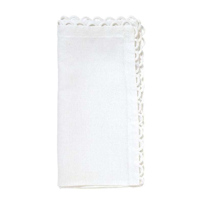 Loop Edge Napkin in White by Kim Seybert | Set of 4