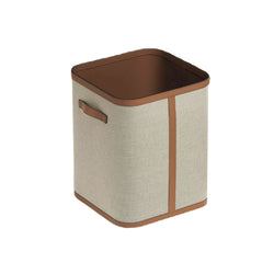 'Penelope' Big Square Storage Basket, Vegan Leather in Camel Brown by Pinetti