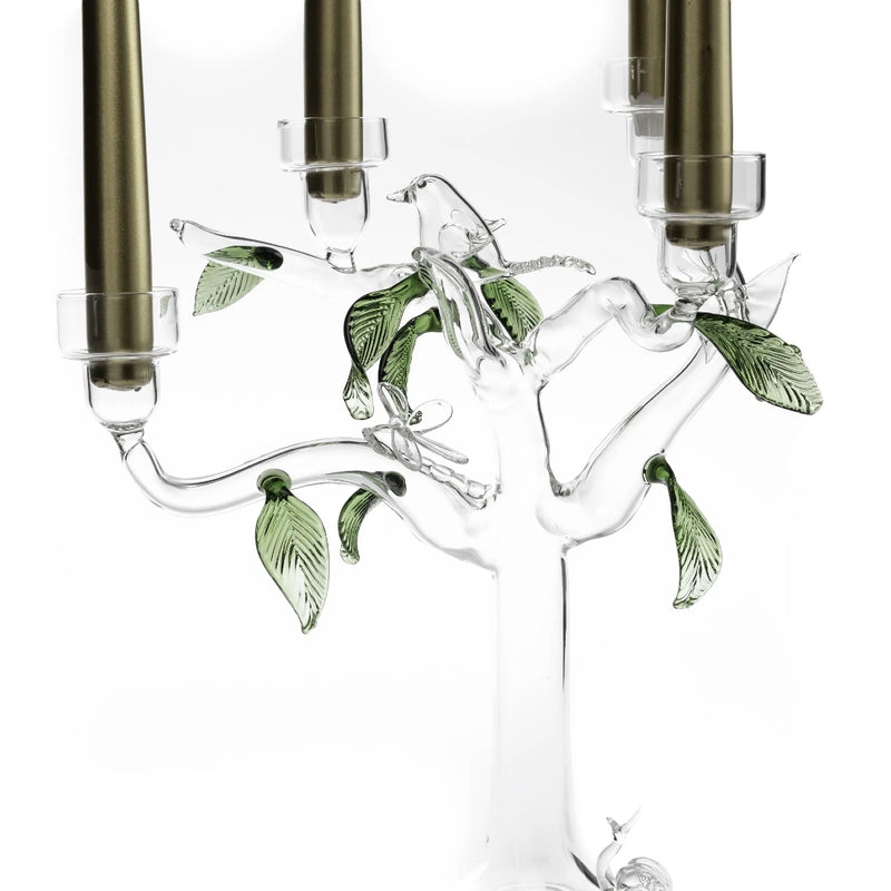 'Eden' Handmade Glass Tree Candle Holder 4 Arms by Casa Rialto | Medium