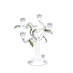 'Eden' Handmade Glass Tree Candle Holder 4 Arms by Casa Rialto | Medium