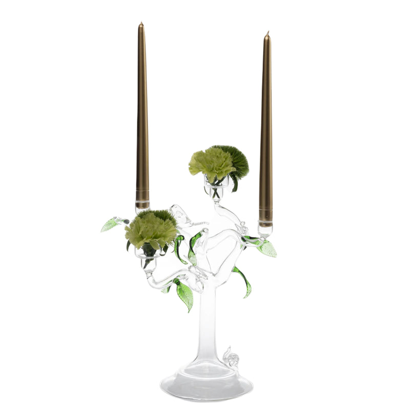 'Eden' Handmade Glass Tree Candle Holder 4 Arms by Casa Rialto | Medium