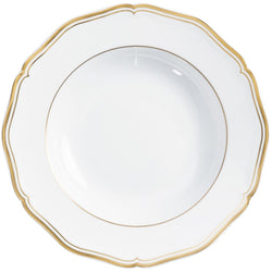 Soup & Pasta Plate - Mazurka White & Gold