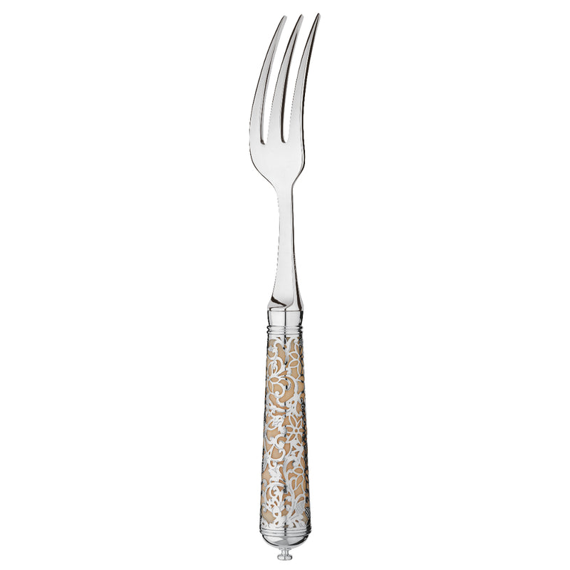Luxury Ercuis sterling silver dessert fork with refined silhouette and elegant finish. 