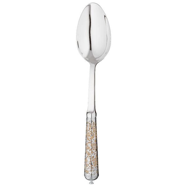 L’Insolent Ivory serving spoon fully in sterling silver with arabesque handle.