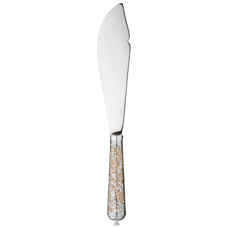 L’Insolent Ivory fish serving knife fully in sterling silver with arabesque handle.