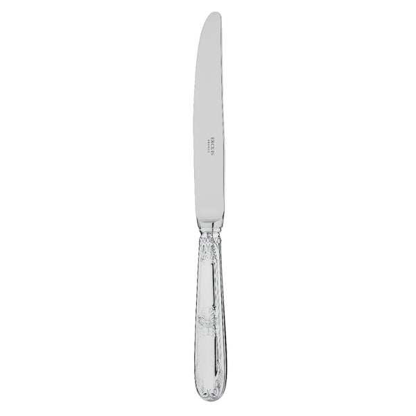 Ercuis Empire sterling silver dinner knife with elegant engravings.