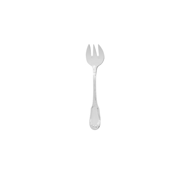 Ercuis Empire sterling silver oyster fork with engraved handle.
