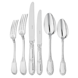 Ercuis Empire 36-piece sterling silver cutlery set with refined engravings.